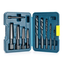 Thinkpro Bolt Extractor Kit,10PC Screw Extractor and Left Hand Drill Bit Set, HSS M2 Steel Drill Bits, Reverse Drill Bit and Bolt Extractor, Easily Remove Stripped,Broken Screws,Bolts and Nuts.