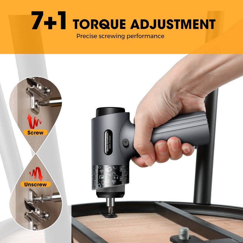 Cordless Electric Screwdriver, 3.7V Power Rechargeable Repair Tool Set with
