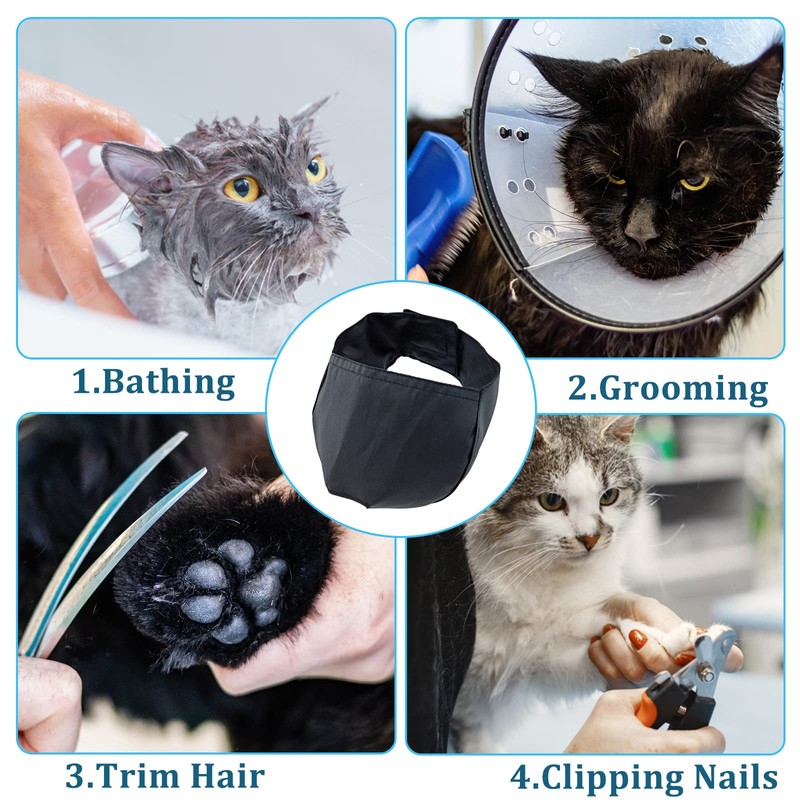 3 Pieces Cat Muzzles Breathable Mesh Muzzles Cat Grooming Restraint