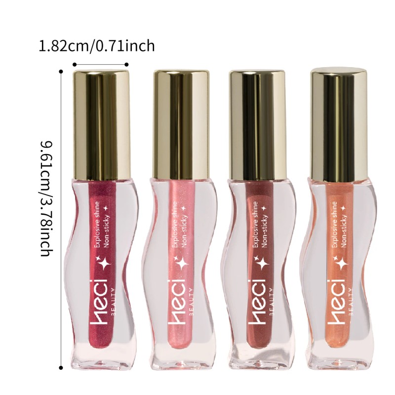HECI S-Curve Moisturizing Lip Gloss Vegan Cruelty Free Lip Oil