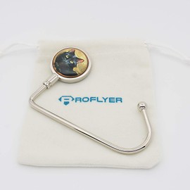 ROFLYER Purse Hook Hanger for Table Bar Handbag Hanger Safer Cleaner Bag Table Hanger with Velvet Pouch (CAT 06)