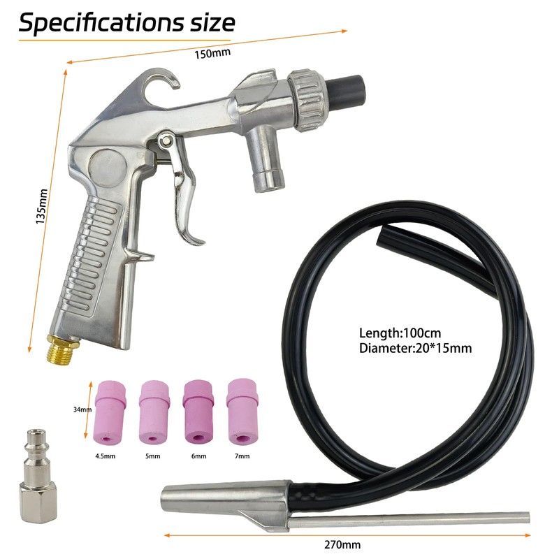 Air Sand Blaster Kit Sandblasting Sandblaster Gun Kit with 4