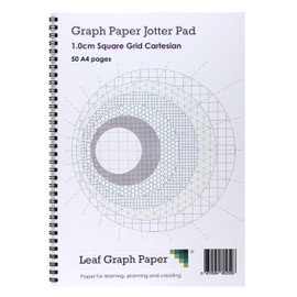 A4 Graph Paper 10mm 1cm Squared - Jotter Pad 50 Pages - Grey Grid Board Backed