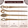 8 Pieces Wooden Hair Sticks Japanese Hair Chopstick for Women