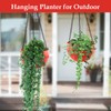 Drhomeam 2pcs Large Hanging Planters for Indoor Outdoor Plants, Hanging