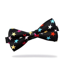 New Novelty Bow Tie Dickie Bow Satin Silkly Pre Tied for Wedding/Former Wear (T05 Colourful Star)