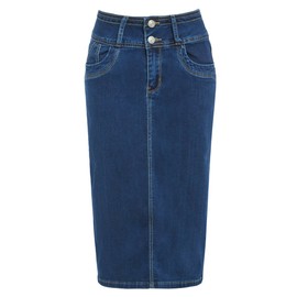 SS7 New Denim Pencil Skirt Womens Tube Skirt Stretch, 16, Indigo