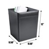 Classic Black Leather Square Waste Basket