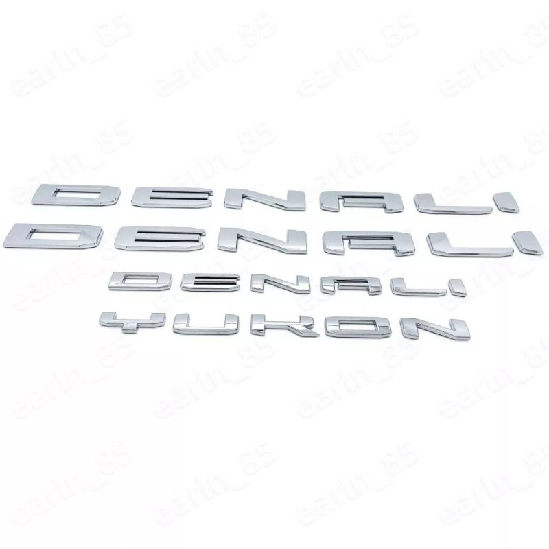 GMC Door Rear DENALI Yukon Emblem Letters Chrome For GMC