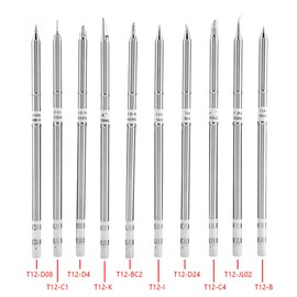 T12 Soldering Tips, Akozon T12 Series Soldering Iron Tips Welding Tool Replacement for FX-951 Rework Station (10pcs)