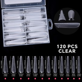 KADS 120Pcs Snake Print Nail Extension Forms – Dual Forms for Gel & Acrylic, Full Cover Tips 12 Sizes Reusable Nail Molds for DIY Manicure & Professional Extensions (Lipstick, 120 Pcs)