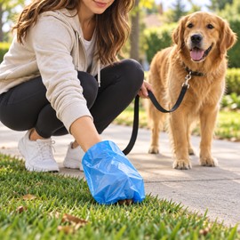 Pet Poop Bags for Pet Waste Cleanup – Convenient Roll Design for Daily Dog Walks, Cat Litter Cleaning & Outdoor Use