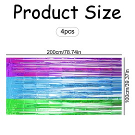 Bojueshaw 4 PCS Rainbow Tassel Curtain Backdrop – Thickened Rainbow Party Decor Streamers for Birthday & Wedding Celebrations – Easy-to-Use, Colorful Hanging Decorations for Events & Parties