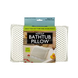 bulk buys OF441 Non-Slip Bathtub Pillow with Suction Cups, White
