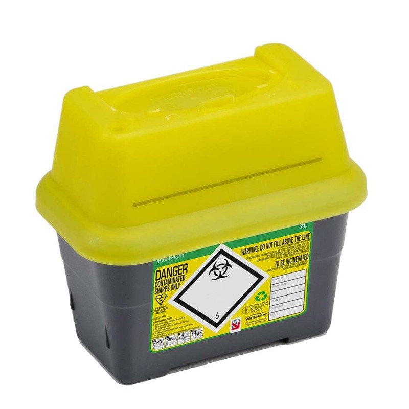 Lyall Willis Sharps Bin 2L Grey Eco freindly - Yellow