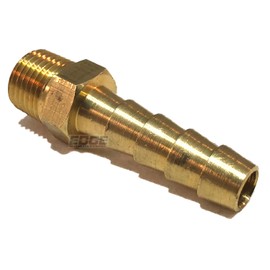 EDGE INDUSTRIAL 1/4" Hose ID to 1/8" Male NPT MNPT Straight Brass Fitting Fuel/AIR/Water/Oil/Gas/WOG