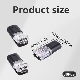30PCS 2Pin Wire Connectors Push Fit Wire Connectors Electrical Wire Connectors Quick Dual 2 Pin Peel-Free Push-Type Design,Quick Electrical Connectors,2 Pin Connector Wire Crimp Terminal for Led