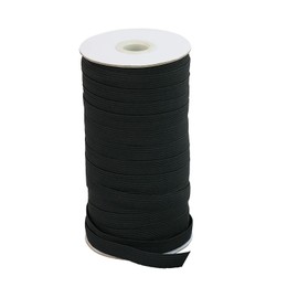 BOKFJBP 12 mm Black Elastic Band, 50 Metres Elastic Bands Sewing Elastic Ink Ribbon for Sewing and Household DIY Crafts Fabrics for Sewing Elastic Band Black