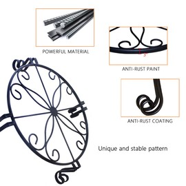 Black Plant Stand for Flower Pot Heavy Duty Potted Holder Indoor Outdoor Metal Rustproof Iron Garden Container Round Supports Rack for Planter Bronze, Pumpkin Stand Outdoor
