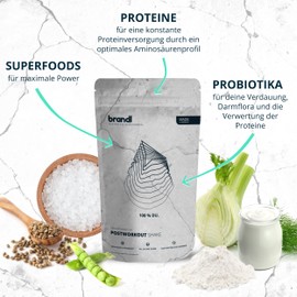 brandl brandl® Protein-Pulver All-in-One nach dem Training | 5K-Protein-Mix, Kreatin, Ashwagandha, Magnesium, Probiotika & 10+ Superfoods | 1000g Banane