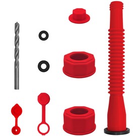 HAOBIN Gas Can Spout Replacement Kit Gas Cans Replacement with Fuel Gun, Vent Cap, Rubber Seal, Auxiliary Floor Cap, Drill for Use with Most 1/2/5/10 Gallon Tanks
