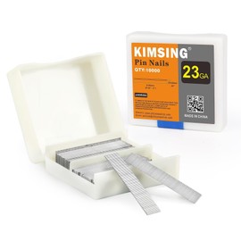 KIMSING P612SS 23 Gauge 12mm Pin Nails, Stainless Steel, 9000 PCS/Box, Nails for Air Power Pin Nail Gun, Micro Pinner for Cabinets, Light-Duty Wood Work, DIY