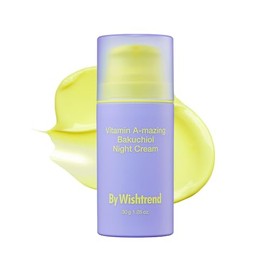 BY WISHTREND Crema Facial de Noche Vitamina A-Mazing Bakuchiol 30 g - Crema Coreana con Retinal, Bakuchiol y Péptidos para Piel Sensible skincare core