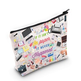 WZMPA Human Resource Cosmetic Bag Human Department Gift If It Isn’t On Paper It Never Happened HR Survival Kit HR Manager Gift (On Paper Happened)