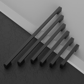 Amerdeco 10 Pack Matte Black Cabinet Pulls 5 Inch(128MM) Hole Centers Kitchen Cabinet Handles Cabinet Hardware Kitchen Handles for Cabinets Cupboard Handles Drawer Pulls ZH0062