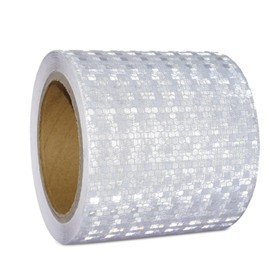 XFXIA Reflective Tape, Waterproof Self Adhesive Dot Reflective Tape Outdoor Safety Caution Reflector for Trailers, Bikes, Cars（White, 6 Inch x 32.8 Feet）