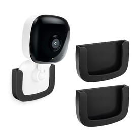 2 Pack Self-Adhesive Wall Mount Holder Fits for Kasa Smart Security Camera EC60,KC400,No Drilling Easy Installation Window Mount Camera Brackets fits for TP Link Smart Spot Camera,Black