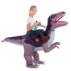 HSCTEK Inflatable Dinosaur Costume Kid Boy Girl, Blow up Velociraptor