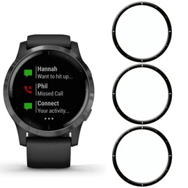 KELOLIN [3 Pieces] Screen Protector for Vivoactive 4, 3D Curved Edges, Full Coverage, Anti-Scratch, HD Soft Screen Protector Compatible with Vivoactive 4
