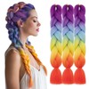 TESS Braids Extensions Gradient 60 cm, Jumbo Braids Synthetic Hair
