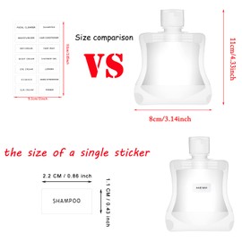 ONLYKXY 280 etiquetas de baño transparentes impermeables para organización de belleza recargables, calcomanías para botellas de cuidado de la piel, etiqueta de subembotellado, champú dispensador de lavado corporal, loción crema tóner etiqueta de maquilla