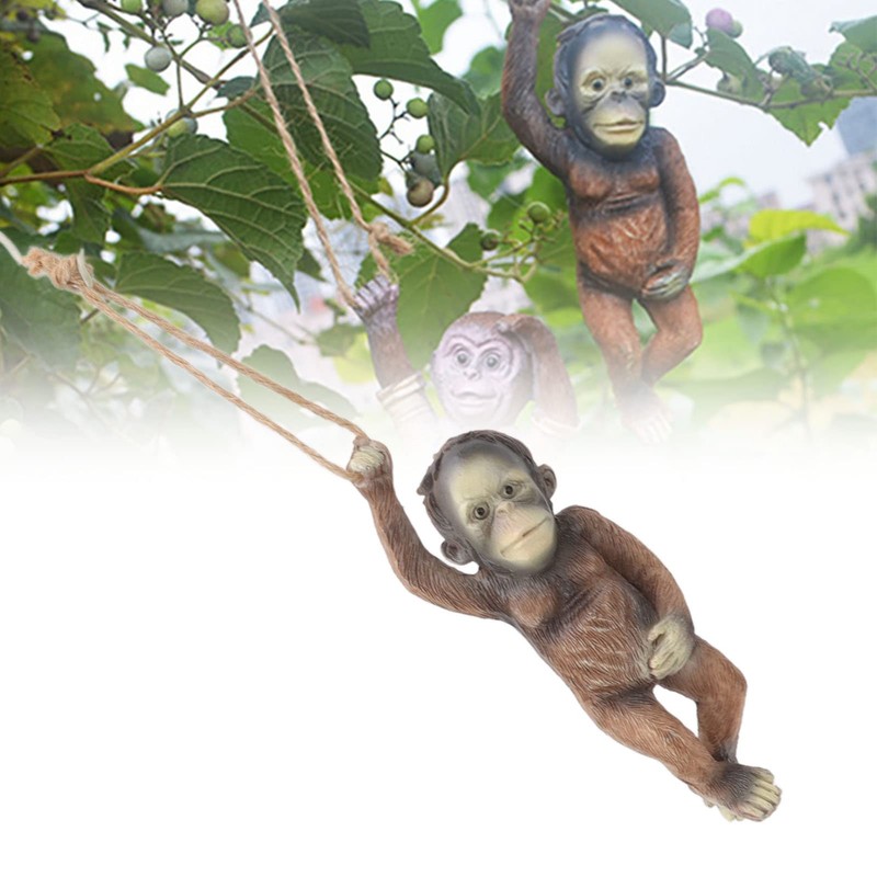 Monkey Hanging Statue, Hanging Monkey Garden Statue for Outdoors, Simulation