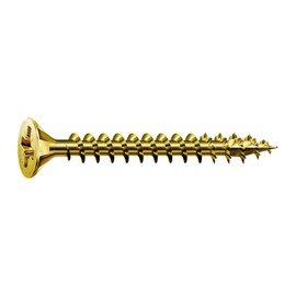 SPAX Universal Screw, 4 x 25 mm, Pack of 180, Fully Threaded, Countersunk Head, Phillips Z2, 4CUT, Yellox A2L - 8000000276637