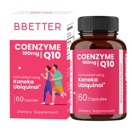 BBETTER BBETTER Coenzyme Q10 C 100 mg with Kaneka Ubiquinol, Active Form of CoQ10 -Supports Cellular Health & Natural Energy Production- High-Absorption Formula - 60 Sofgels