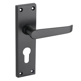 Designer Levers - Victorian Straight Lever Door Handles - Matt Black - 1 Pair - Latch Door Handle - Interior Use - Euro Lock Door Handle