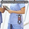 Mtzmy PU Leather Stethoscope Holder with Clip for All Models:
