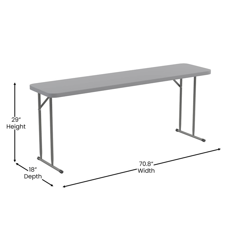 Flash Furniture Kathryn Commercial Grade 6-Foot Gray Plastic Folding Training