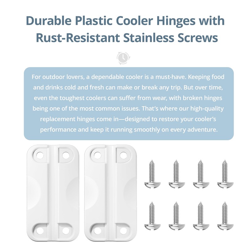 Cooler Hinges for Ice Chests,Compatible with Igloo 25-165 Qt Rectangular-Shaped