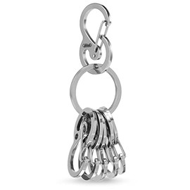 KeyUnity KS Stainless Steel Utility Keychain with Quick Release Carabiner and Pocket Clip for Camping Hiking (KS05)