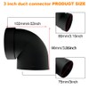 AIMCOCO Diesel Air Heater Duct Connector,75mm/3inch L-Shape Elbow Ducting Pipe