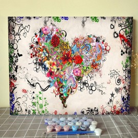 Tucocoo Paint by Numbers for Adults, Graffiti Cat DIY Oil Painting Kit Canvas with Acrylic Paints for Teen Girls Room Art 16 x 20 inches (without frame)