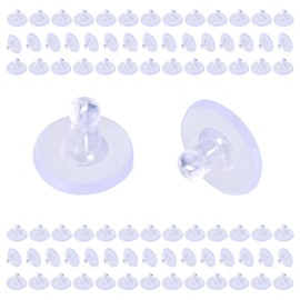 BEADNOVA Earring Backs for Studs 240pcs Earring Back Stoppers Earring Backings Pierced Earring Backs Clear Rubber Bullet Clutch Plastic Locking Earring Backs for Posts