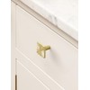 SORWDUERM 5 Pack Gold Cabinet Knobs Square Brushed Brass Drawer