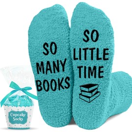 VICRAZY So Many Books So Little Time Socks, Nerd Socks - Funny Gifts for Book Lovers, Reading 4, One Size