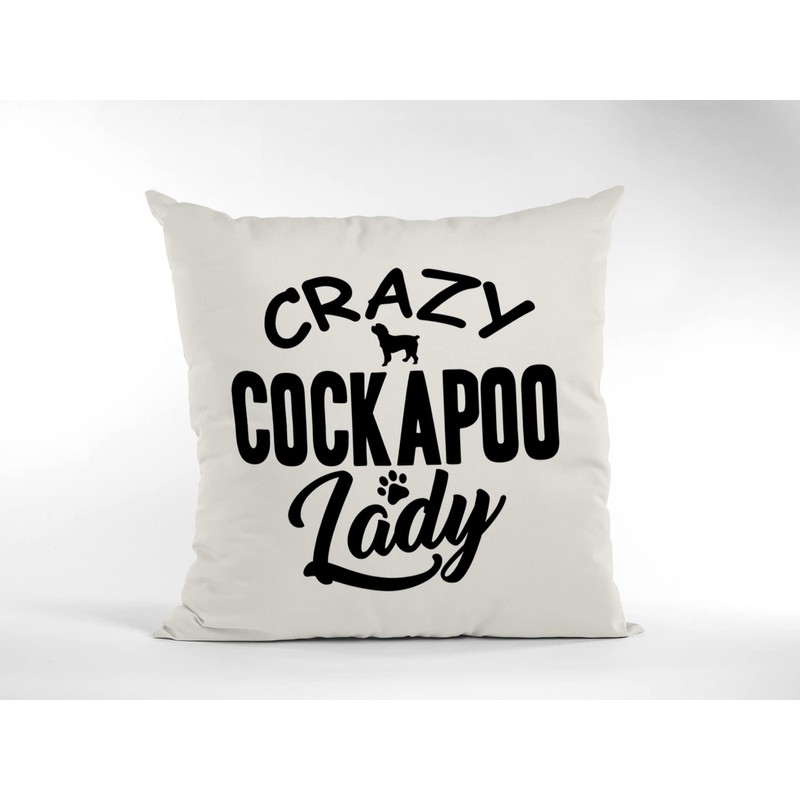 Cockapoo Cushion Cover - Crazy Cockapoo Lady Scatter Cushion Home