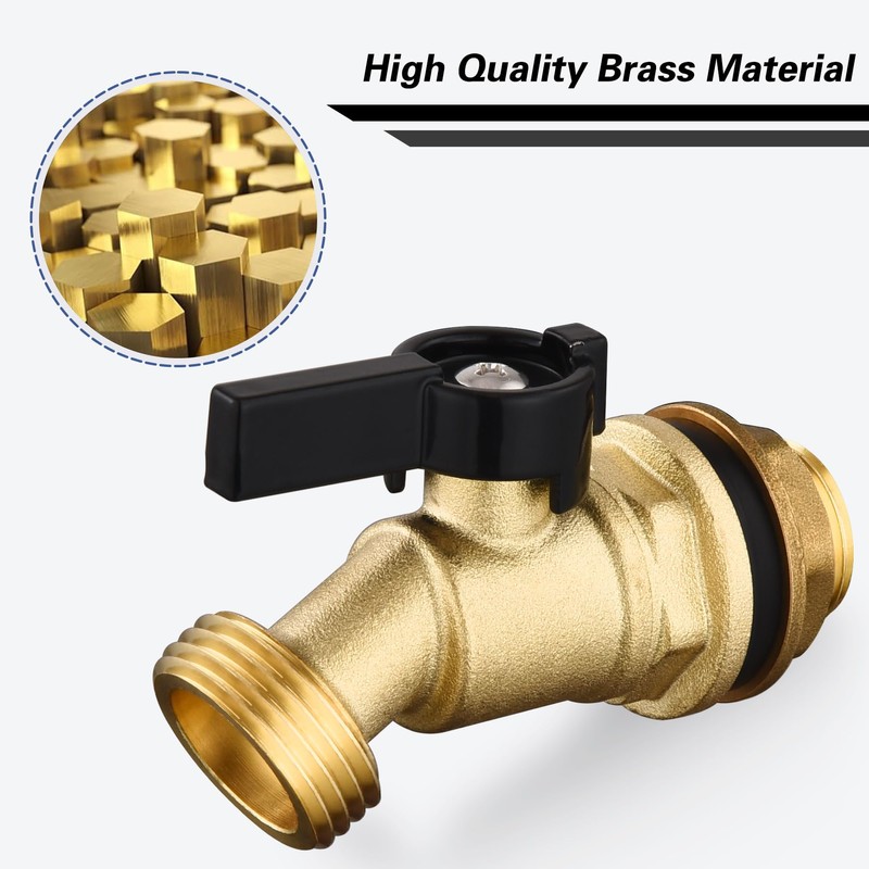 Brass Water Container Rain Barrel Faucets Lead-Free Compliant Spigot Bulkhead